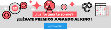 ¿La fortuna te sonríe? ¡Llévate premios jugando al Kino!